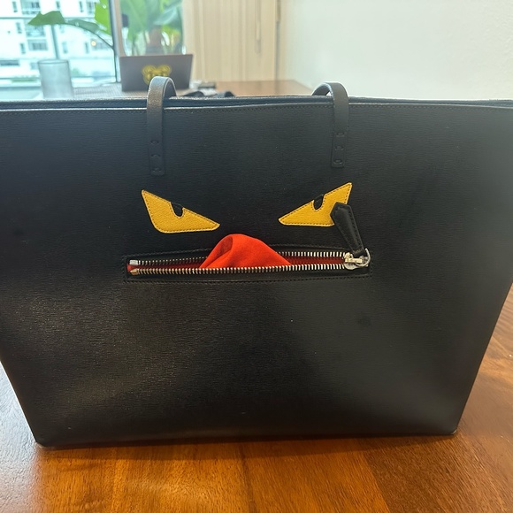 Fendi Medium Black Monster Tote - Picture 3 of 8